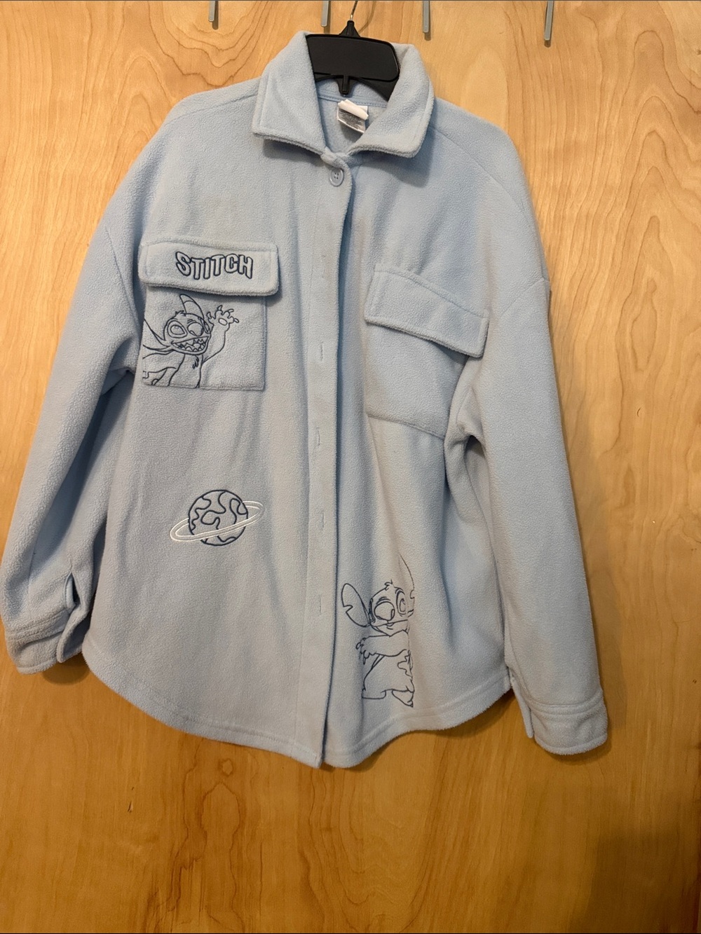 Stitch Light Blue Fleece Jacket